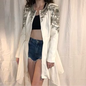 Embellished white BeBe pea coat